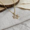 Zirconia Star of David Necklace — Sterling Silver — view 7
