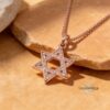 Zirconia Star of David Necklace — Sterling Silver — view 13