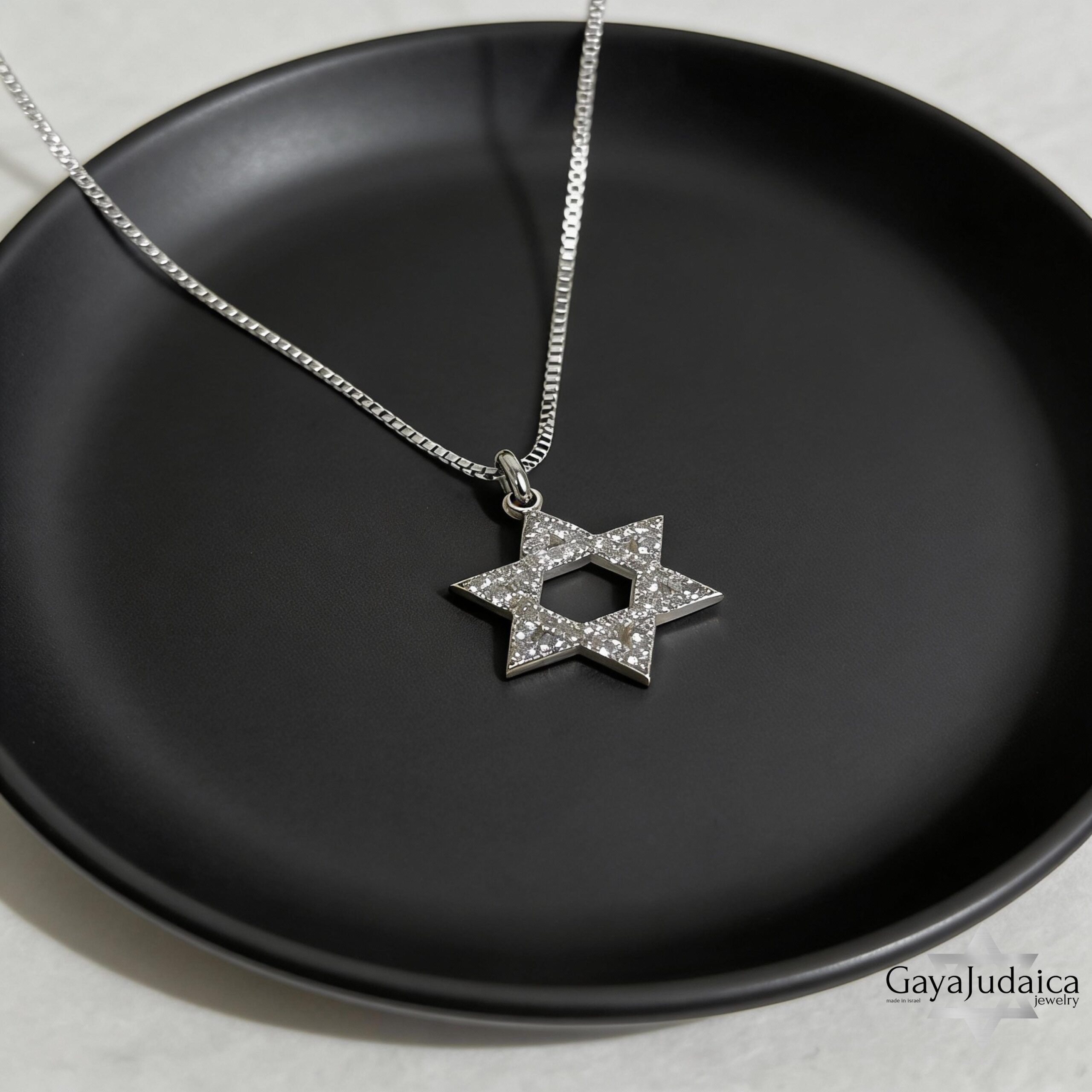 Zirconia Star of David Necklace — Sterling Silver Jewish Jewelry Zirconia Star of David Necklace — Sterling Silver Jewish Jewelry