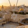 Zirconia Star of David Necklace — Sterling Silver — view 18