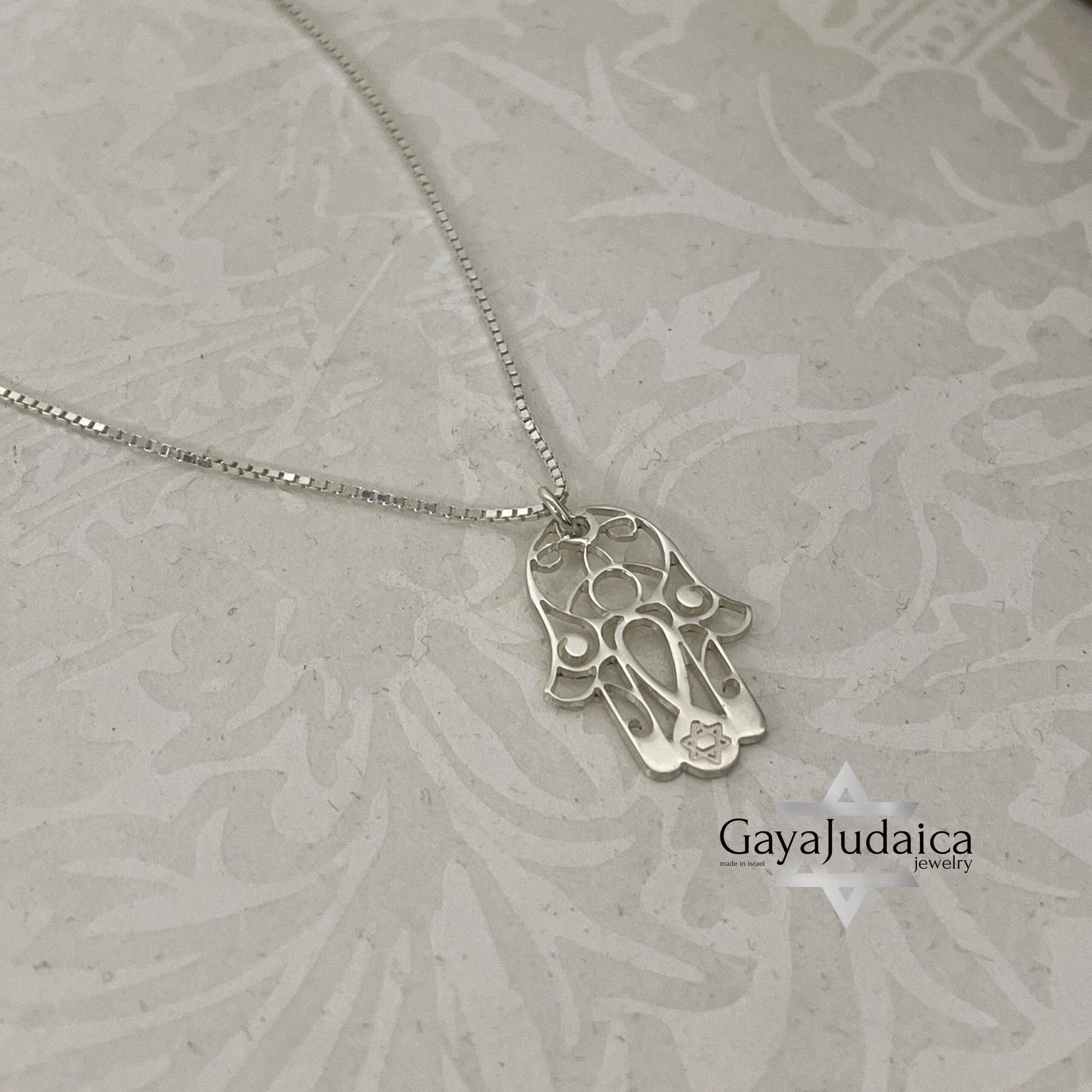Hamsa Star of David Necklace — Sterling Silver Jewish Amulet Hamsa Star of David Necklace — Sterling Silver Jewish Amulet