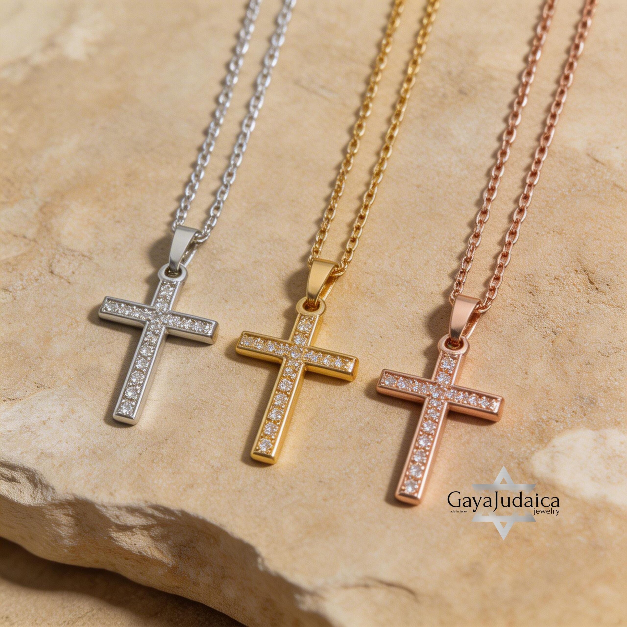 Cubic Zirconia Cross Necklace — Sterling Silver or 24K Gold Plated Cubic Zirconia Cross Necklace — Sterling Silver or 24K Gold Plated
