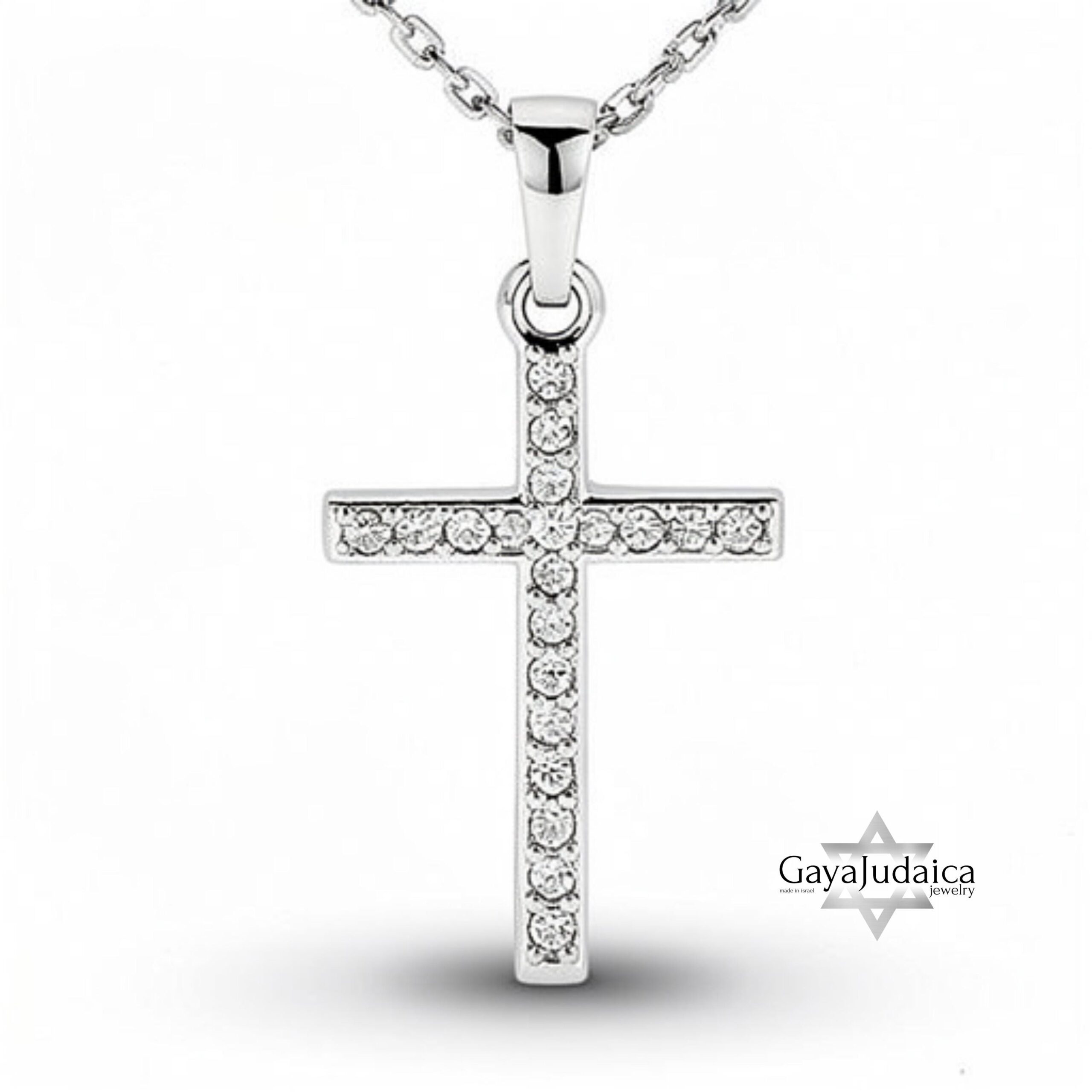 Cubic Zirconia Cross Necklace — Sterling Silver or 24K Gold Plated Cubic Zirconia Cross Necklace — Sterling Silver or 24K Gold Plated