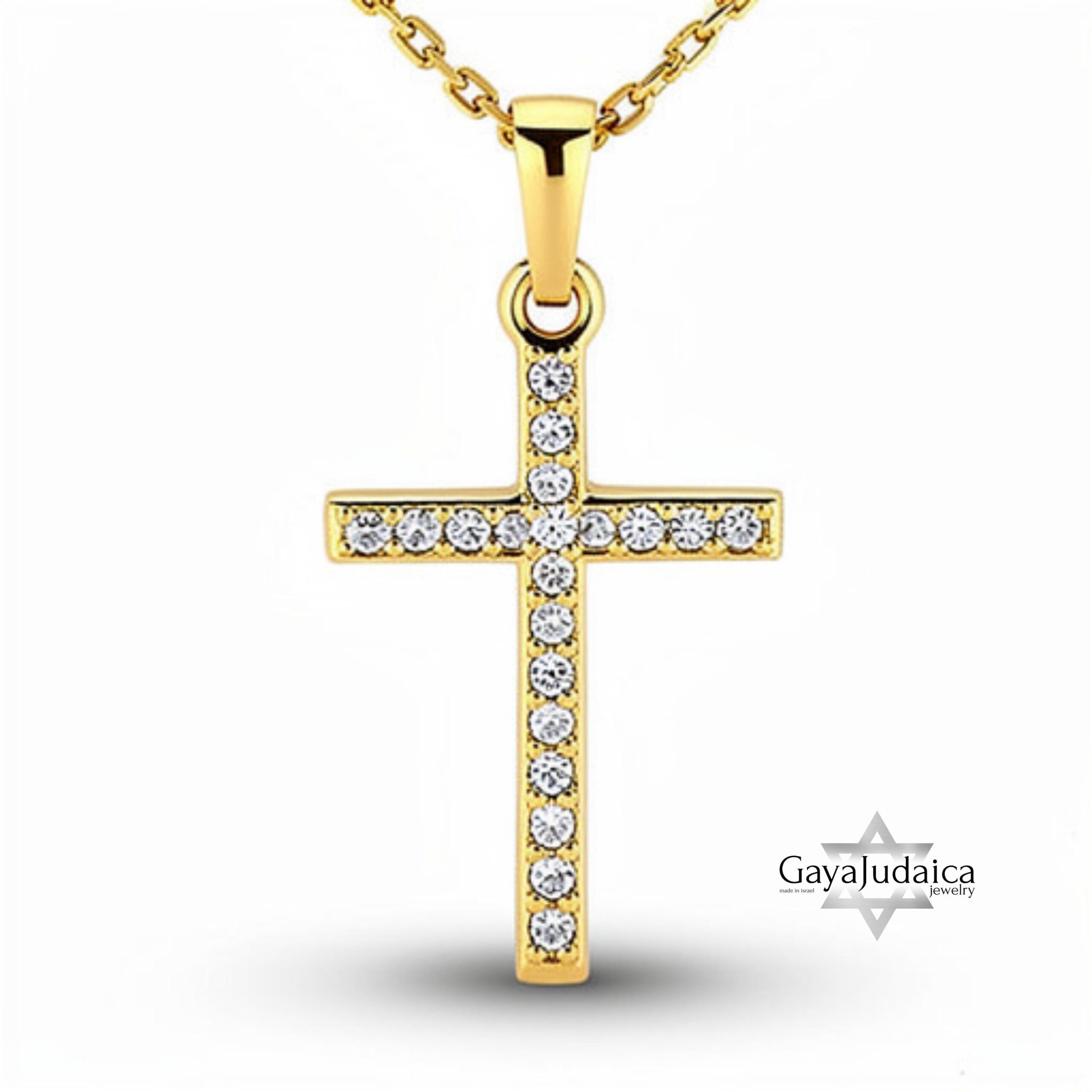 Cubic Zirconia Cross Necklace — Sterling Silver or 24K Gold Plated Cubic Zirconia Cross Necklace — Sterling Silver or 24K Gold Plated
