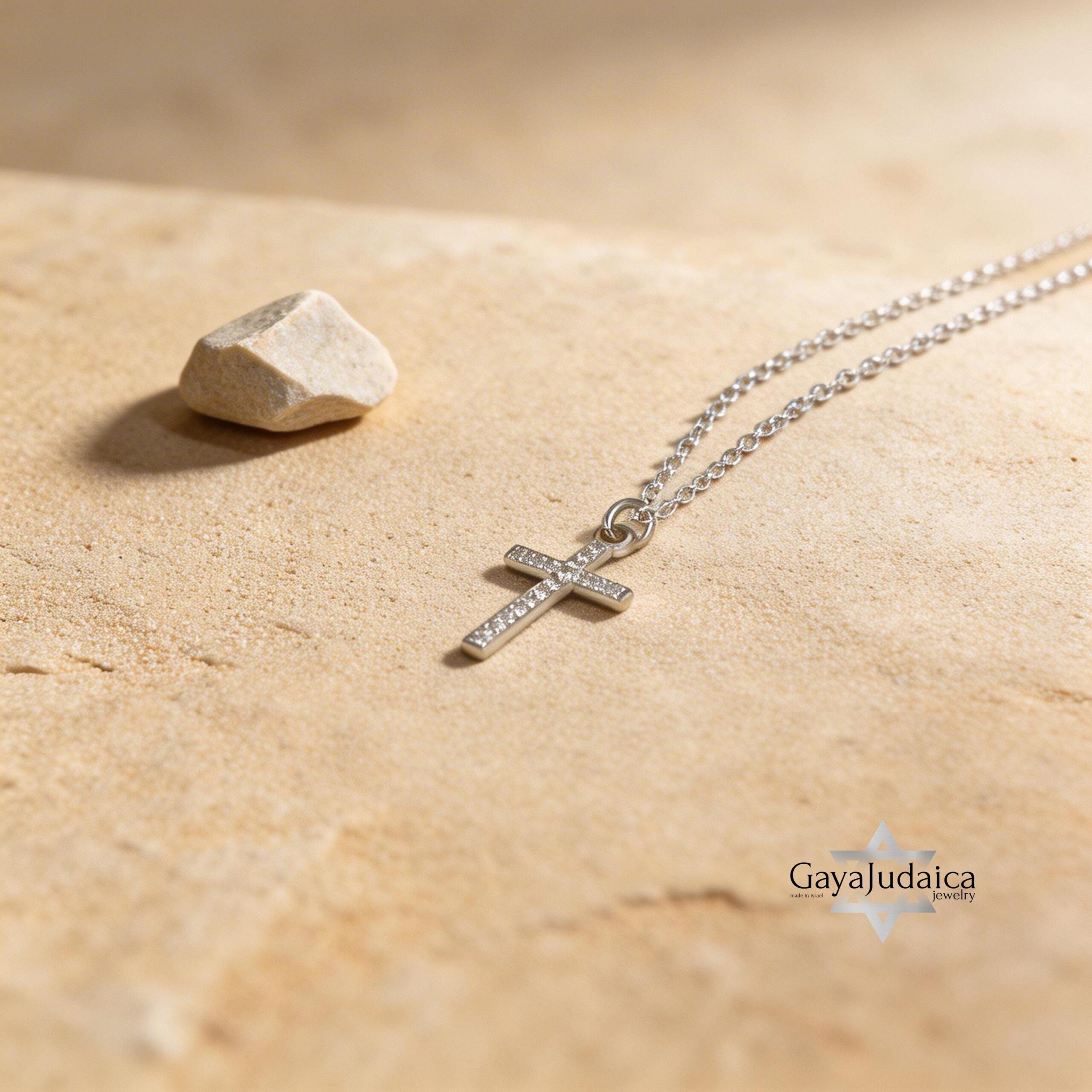 Dainty Cubic Zirconia Cross Pendant Necklace — Sterling Silver Cross Dainty Cubic Zirconia Cross Pendant Necklace — Sterling Silver Cross