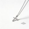 Dainty Cubic Zirconia Cross Pendant Necklace — view 2