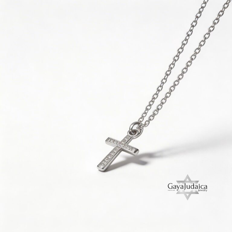 Dainty Cubic Zirconia Cross Pendant Necklace — view 2