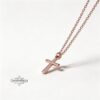 Dainty Cubic Zirconia Cross Pendant Necklace — view 4