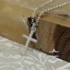 Dainty Cubic Zirconia Cross Pendant Necklace — view 9