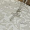 Dainty Cubic Zirconia Cross Pendant Necklace — view 10