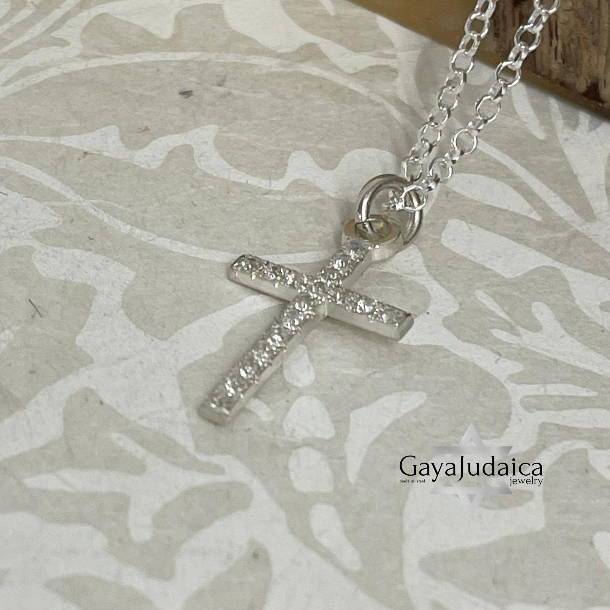 Dainty Cubic Zirconia Cross Pendant Necklace — Sterling Silver Cross Dainty Cubic Zirconia Cross Pendant Necklace — Sterling Silver Cross