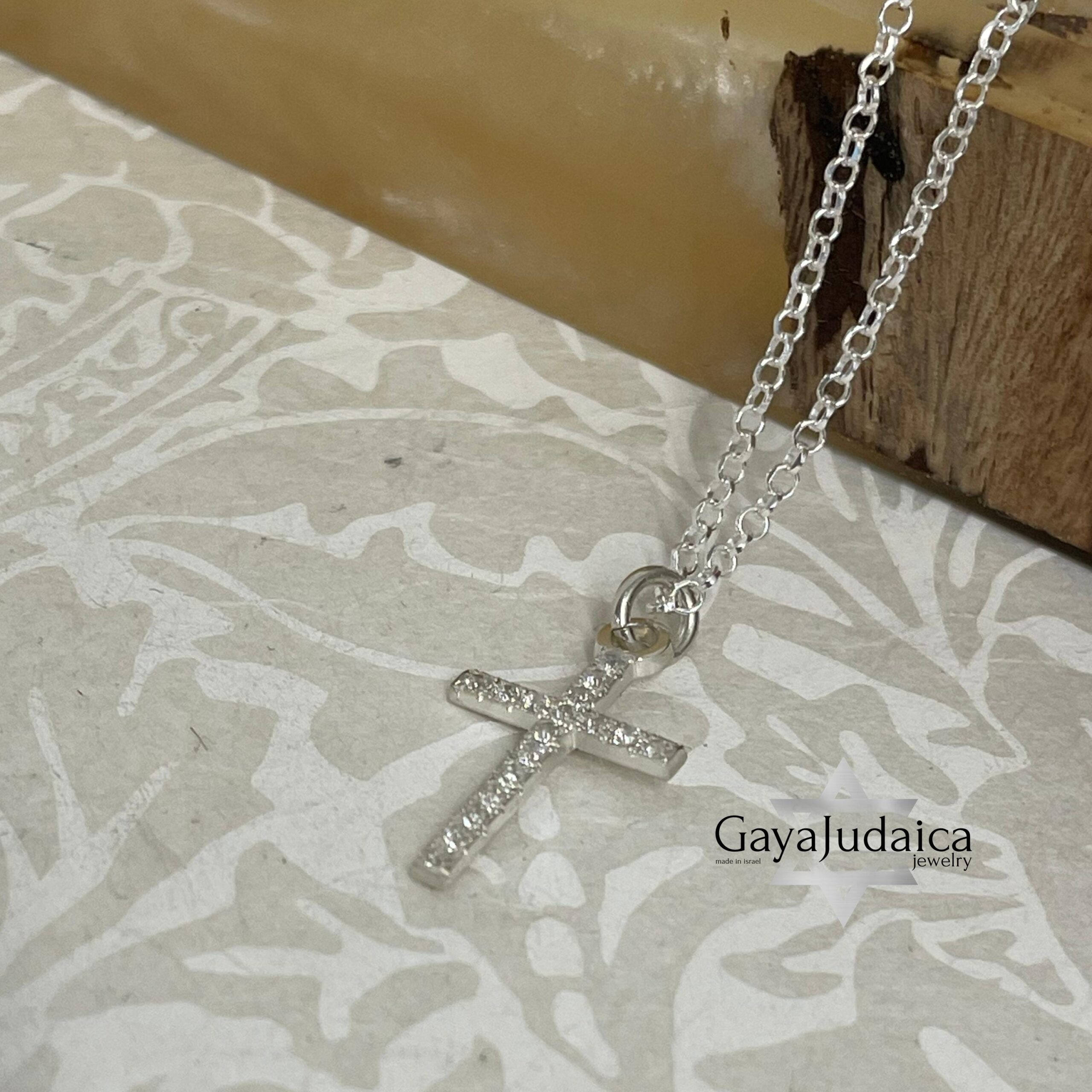 Dainty Cubic Zirconia Cross Pendant Necklace — Sterling Silver Cross Dainty Cubic Zirconia Cross Pendant Necklace — Sterling Silver Cross