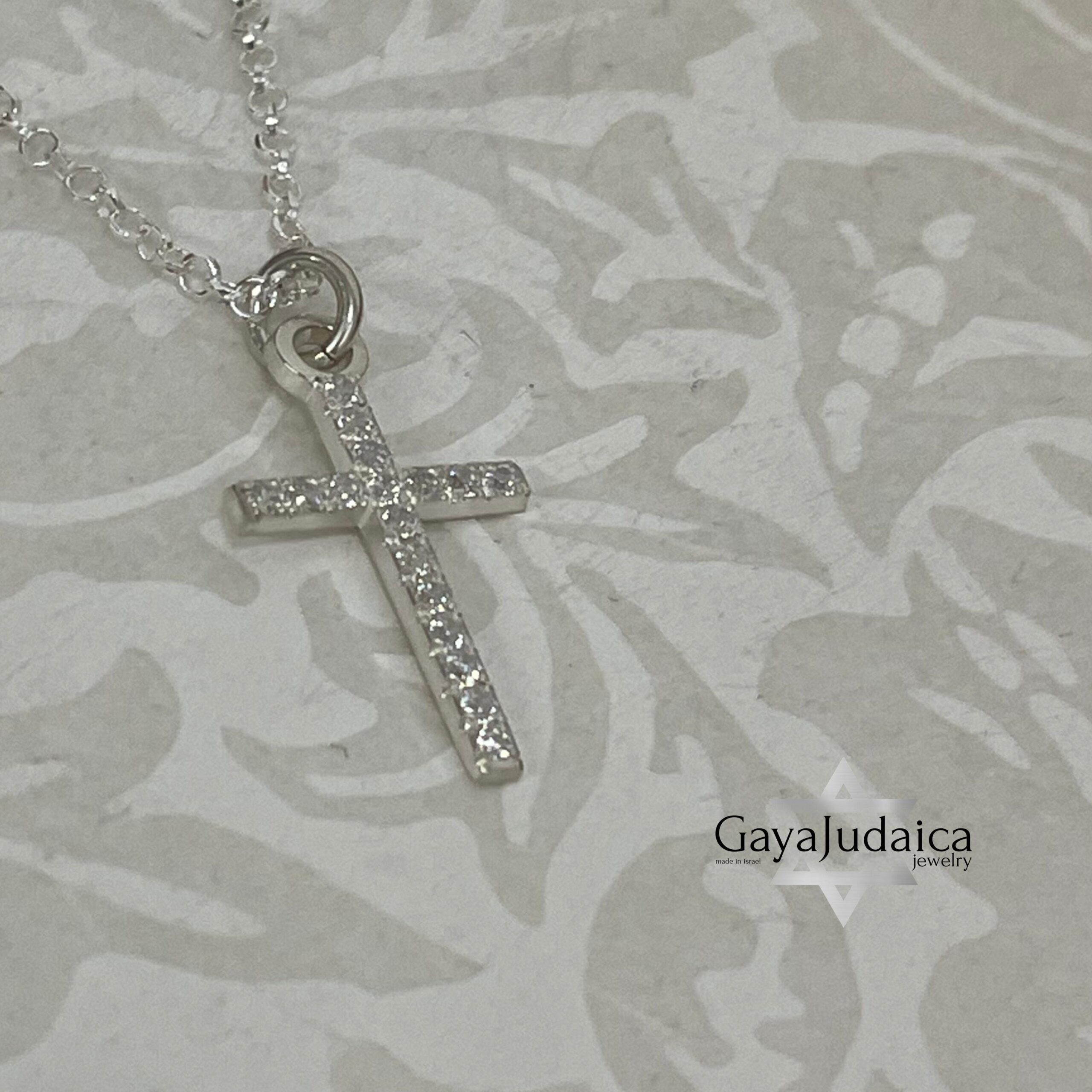 Dainty Cubic Zirconia Cross Pendant Necklace — Sterling Silver Cross Dainty Cubic Zirconia Cross Pendant Necklace — Sterling Silver Cross