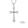 Cubic Zirconia Cross Pendant Close-Up — Sterling Silver setting.