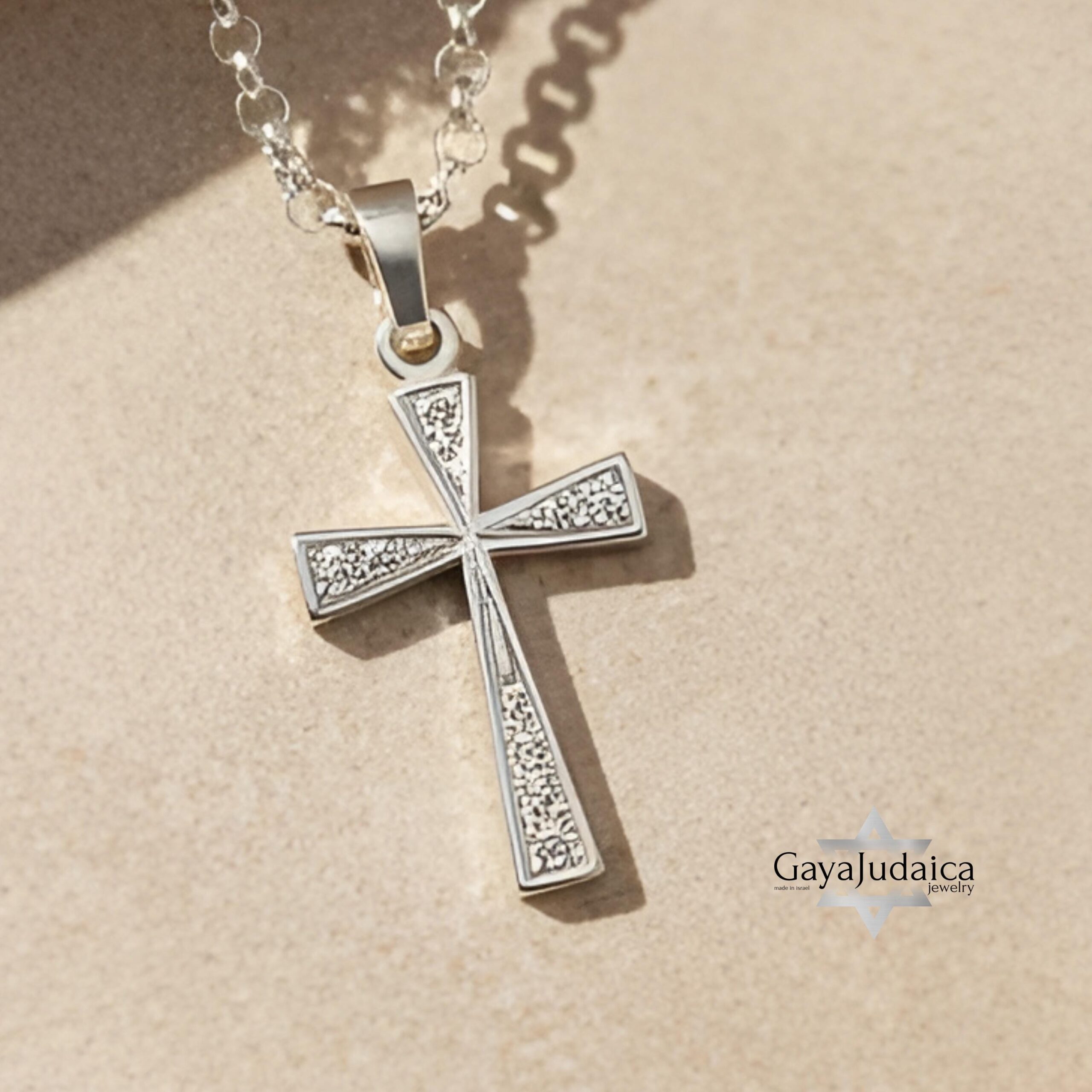 Zirconia Cross Necklace — Sterling Silver or Gold Plated Israeli Jewelry Zirconia Cross Necklace — Sterling Silver or Gold Plated Israeli Jewelry