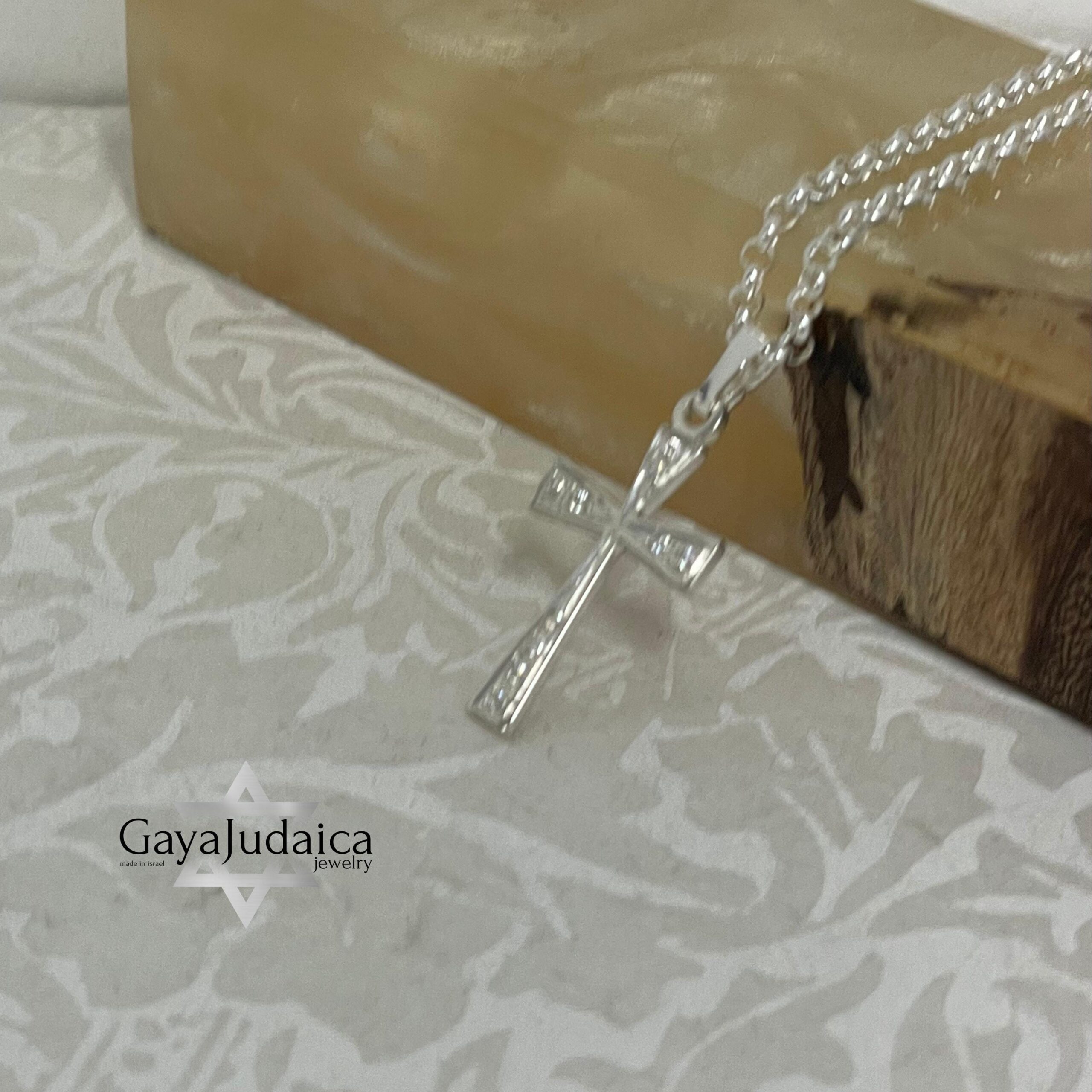 Zirconia Cross Necklace — Sterling Silver or Gold Plated Israeli Jewelry Zirconia Cross Necklace — Sterling Silver or Gold Plated Israeli Jewelry