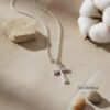 Zirconia Cross Necklace product overview shot.