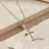 Cross Necklace pendant macro photography.