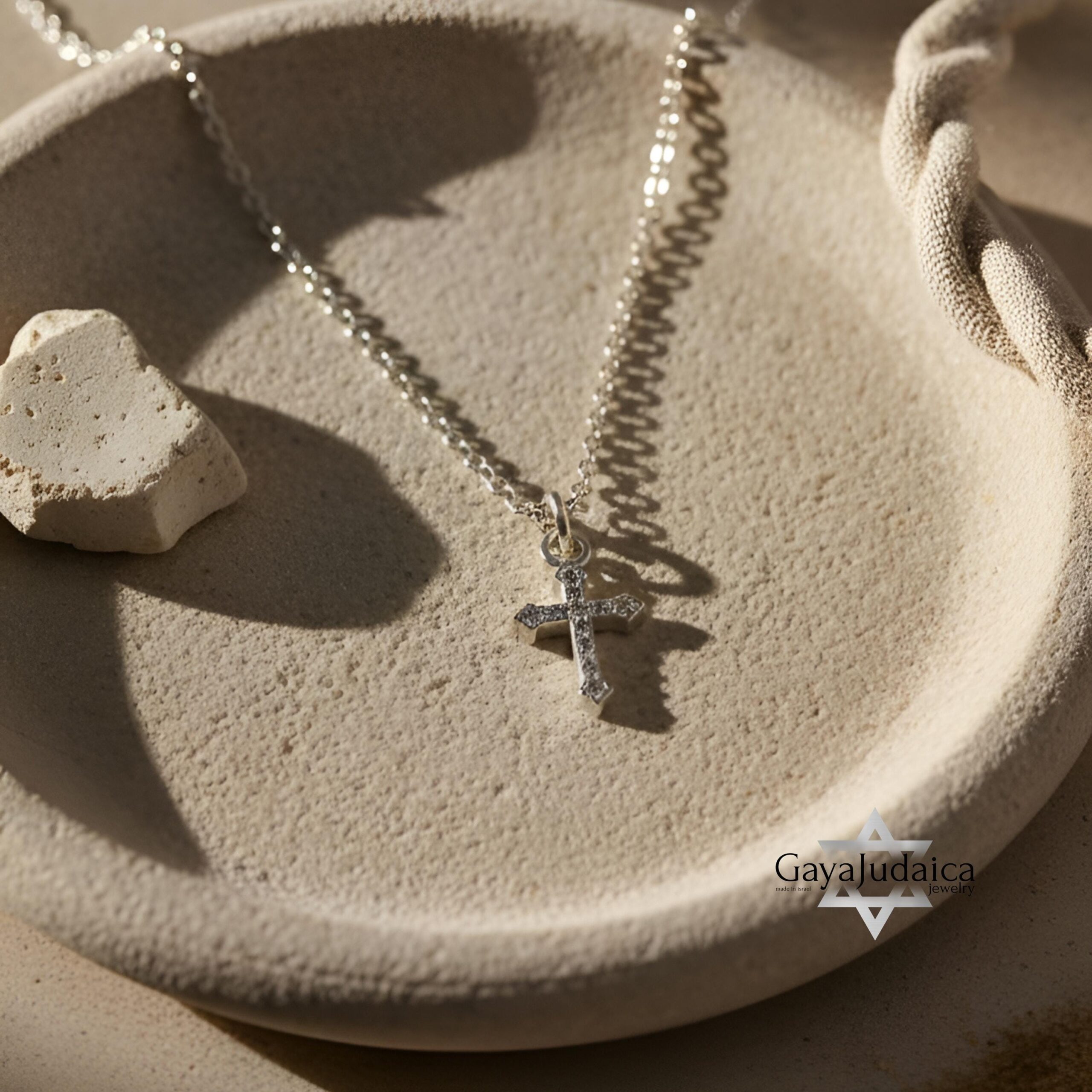 Dainty Zirconia Cross Necklace — Petite Sterling Silver Pendant Dainty Zirconia Cross Necklace — Petite Sterling Silver Pendant