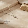 Pavé Zirconia Cross Necklace in Sterling Silver — Israeli handmade pendant.