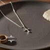 Pavé Cross Necklace — chain detail.