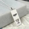 Sterling Silver Menorah Necklace — Israeli Judaica — view 6