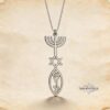 Personalized Hanukkah Menorah Fish Pendant with Star of David — view 1