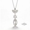 Personalized Hanukkah Menorah Fish Pendant with Star of David — view 2