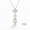 Personalized Hanukkah Menorah Fish Pendant with Star of David — view 3