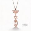 Personalized Hanukkah Menorah Fish Pendant with Star of David — view 5