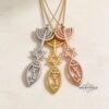 Personalized Hanukkah Menorah Fish Pendant with Star of David — view 6
