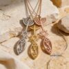 Personalized Hanukkah Menorah Fish Pendant with Star of David — view 8