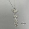 Personalized Hanukkah Menorah Fish Pendant with Star of David — view 15