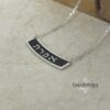 Personalized Hebrew Bar Name Pendant Necklace — Blackened Silver — view 4