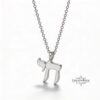 Polished Chai pendant macro detail — Hebrew life symbol.