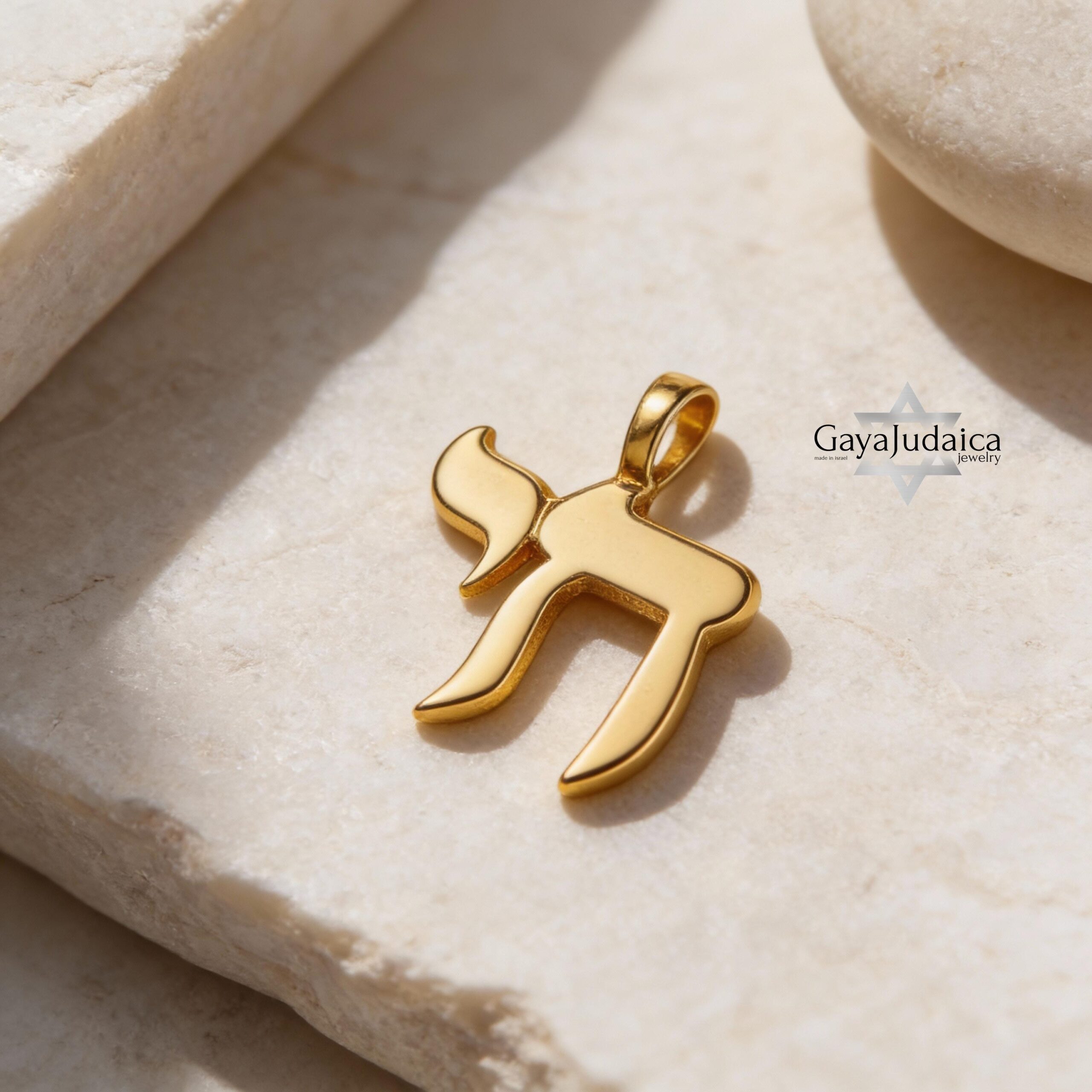 Hebrew Chai Necklace — Sterling Silver Judaica Jewelry, Israeli Gift Hebrew Chai Necklace — Sterling Silver Judaica Jewelry, Israeli Gift