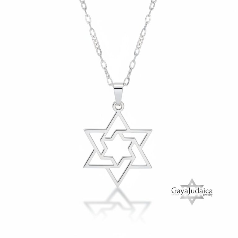 Large Star of David Necklace — view 2