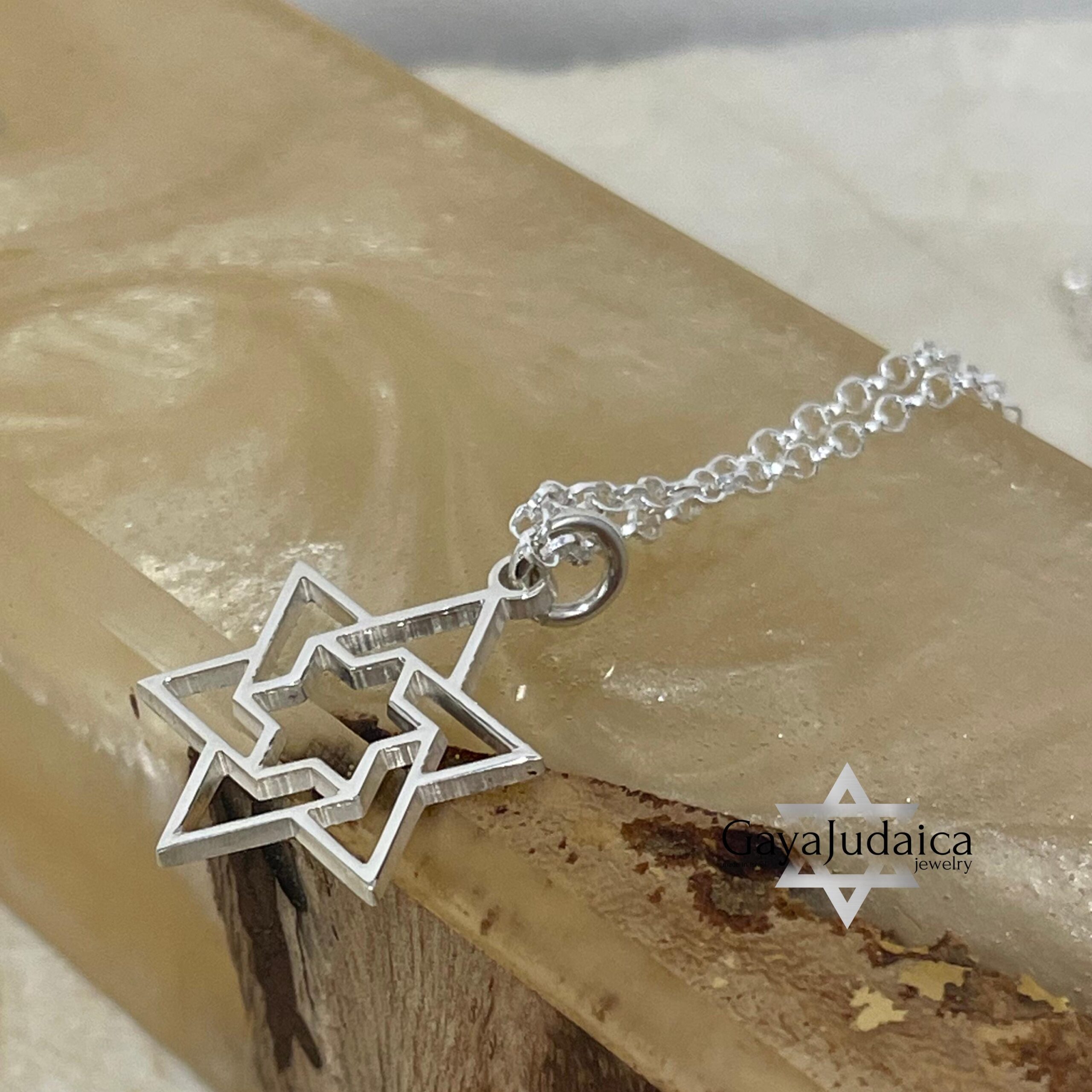 Star of David Necklace — Sterling Silver or Gold Plated Israeli Judaica Star of David Necklace — Sterling Silver or Gold Plated Israeli Judaica