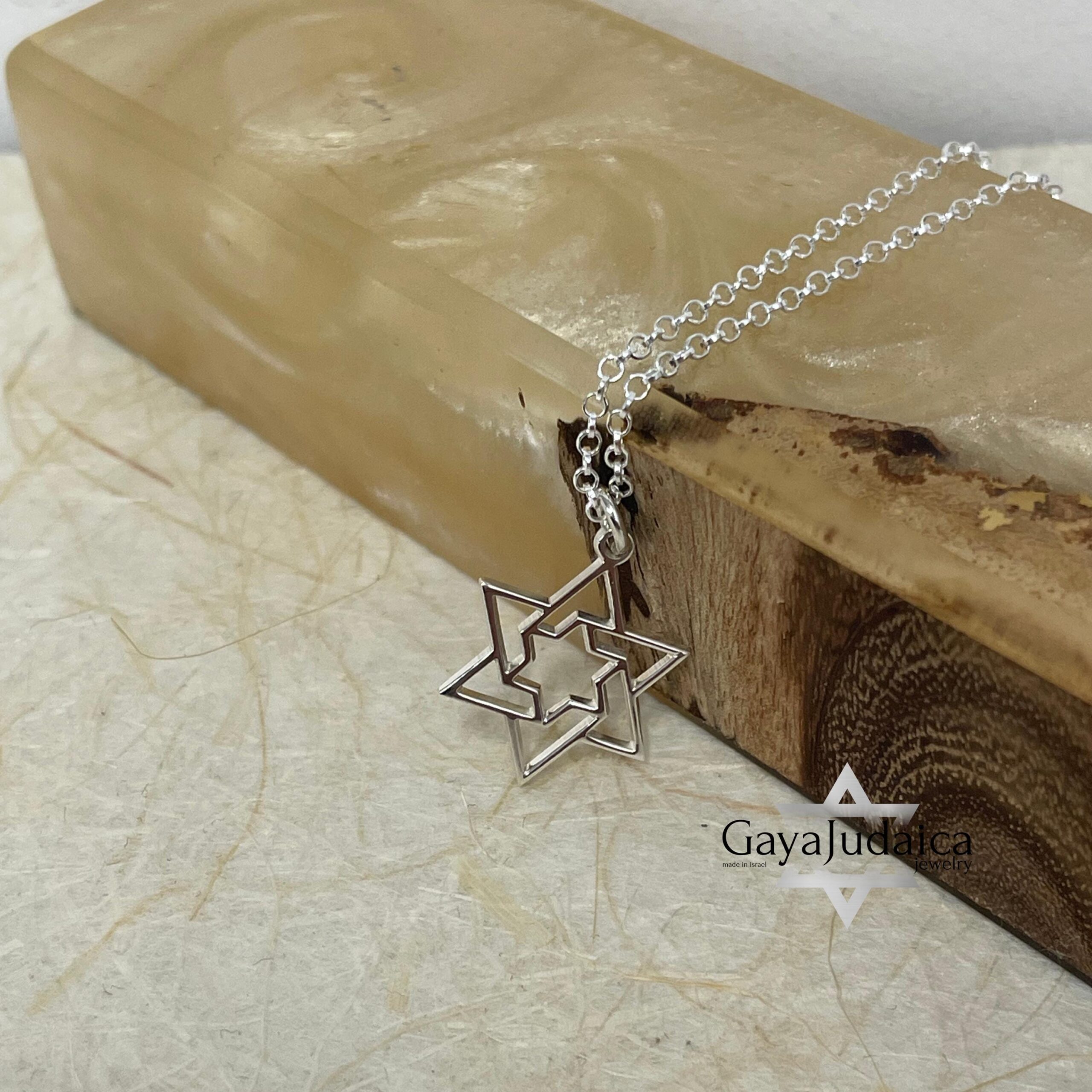 Star of David Necklace — Sterling Silver or Gold Plated Israeli Judaica Star of David Necklace — Sterling Silver or Gold Plated Israeli Judaica