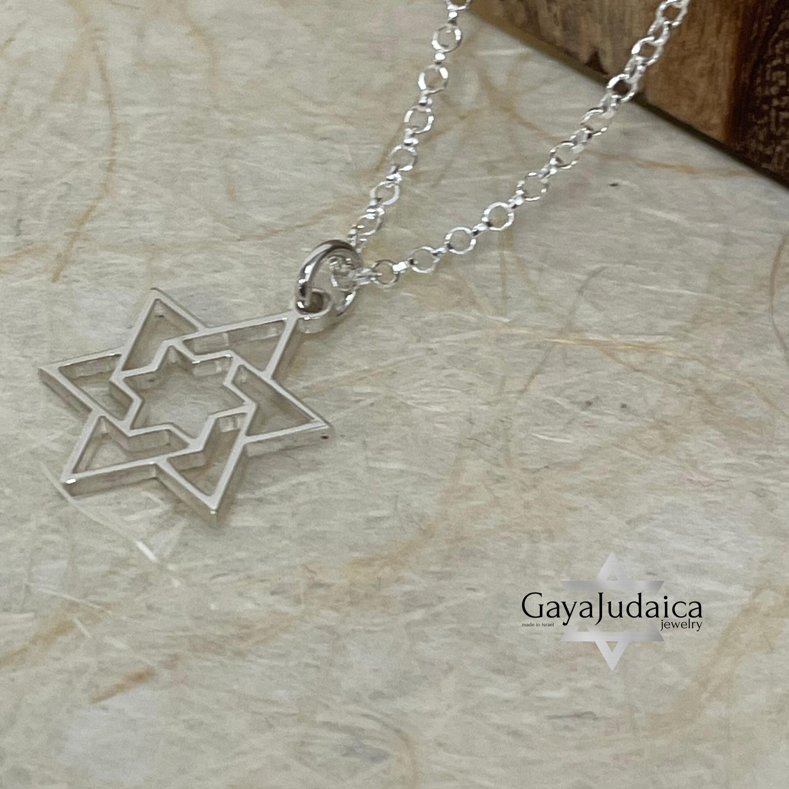 Star of David Necklace — Sterling Silver or Gold Plated Israeli Judaica Star of David Necklace — Sterling Silver or Gold Plated Israeli Judaica