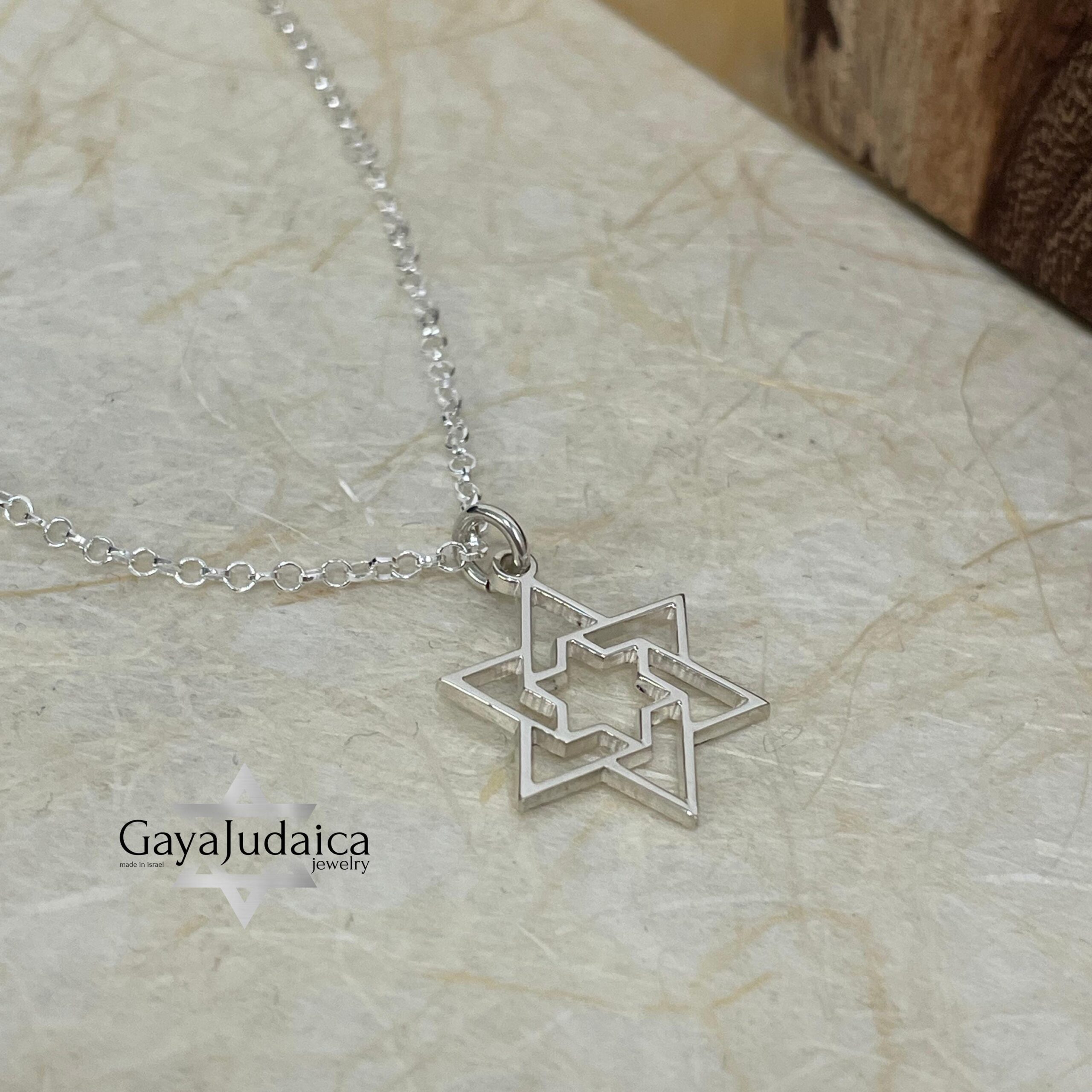 Star of David Necklace — Sterling Silver or Gold Plated Israeli Judaica Star of David Necklace — Sterling Silver or Gold Plated Israeli Judaica
