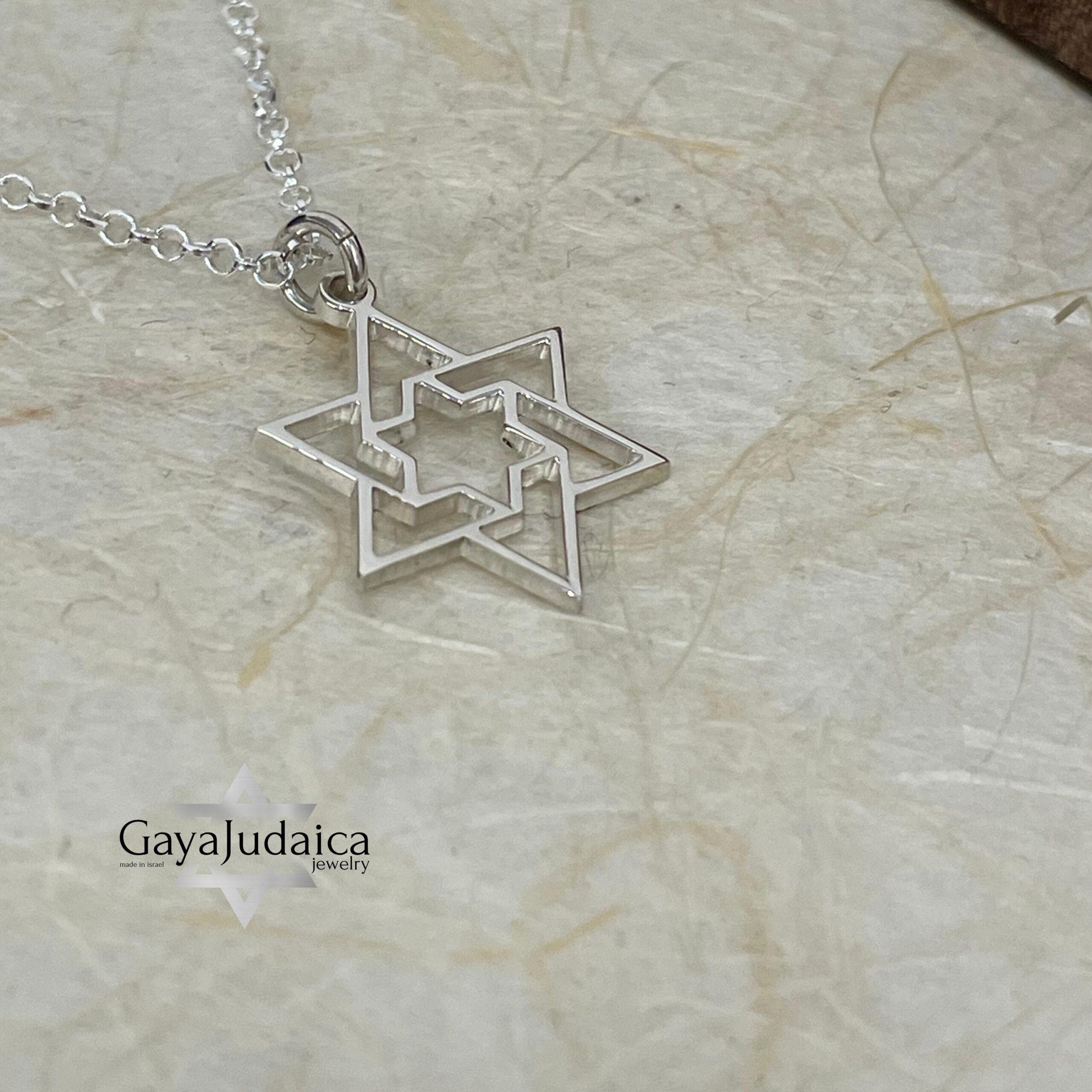 Star of David Necklace — Sterling Silver or Gold Plated Israeli Judaica Star of David Necklace — Sterling Silver or Gold Plated Israeli Judaica