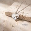 Hebrew Name Necklace with Heart Pendant — view 1