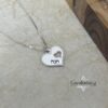 Hebrew Name Necklace with Heart Pendant — view 10