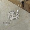 Heart Pendant Necklace with Hebrew Name — view 8