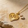 Heart Pendant Necklace with Hebrew Name — view 14