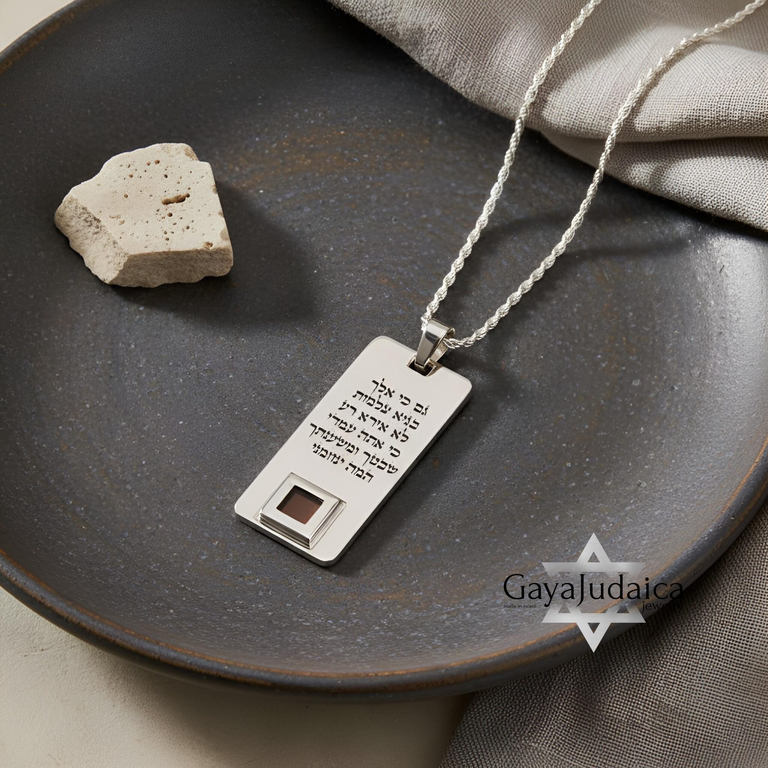 Engraved Psalm 23:4 Nano Bible Necklace — Personalized Sterling Silver Pendant Engraved Psalm 23:4 Nano Bible Necklace — Personalized Sterling Silver Pendant