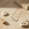 Personalized Hebrew Name Flower Necklace — view 9