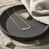 Personalized Hebrew Name Flower Necklace — view 10