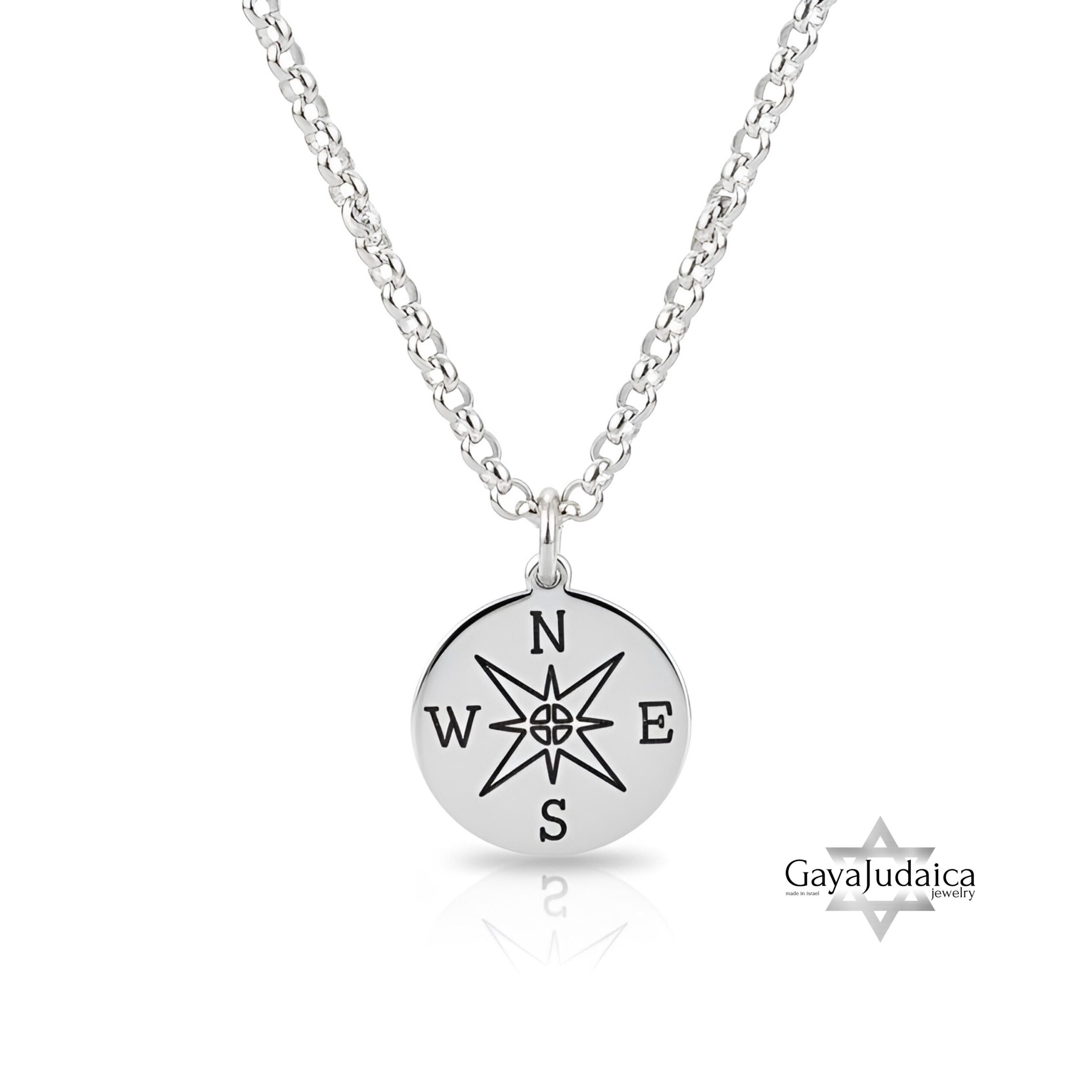 Engraved Compass Necklace — Personalized Travel Gift Engraved Compass Necklace — Personalized Travel Gift